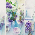 水彩画コース受講生作品　　透明水彩
花を描く