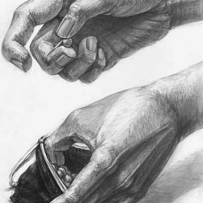 多摩美術大学グラフィックデザイン学科 学校推薦型選抜 鉛筆デッサン 合格再現作品