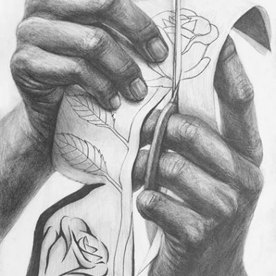 多摩美術大学グラフィックデザイン学科 学校推薦型選抜 鉛筆デッサン 合格再現作品