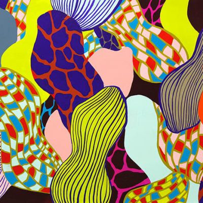 与えられたモチーフ(みかん・落花生)を観察し、その特徴と美しさを活かして、自由に色彩構成しなさい。