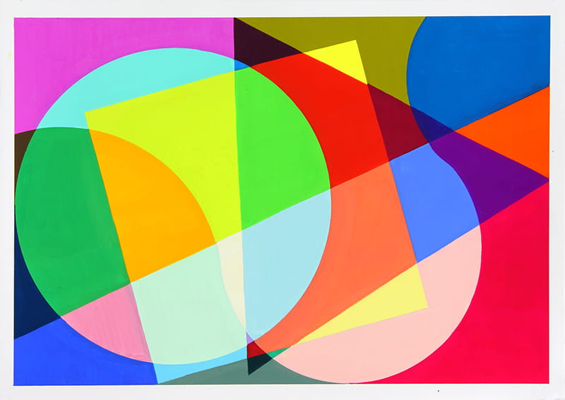 色彩構成：幾何構成の作品１