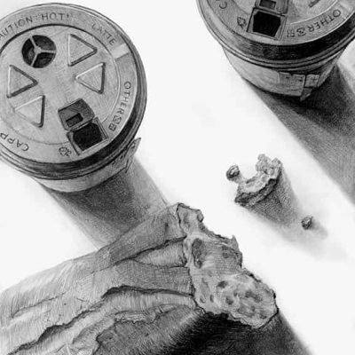 生産デザイン学科プロダクトデザイン専攻 学校推薦型選抜 選択B：「スケッチ／デッサン」合格者入試再現作品