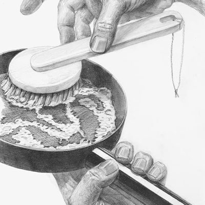 手と”掃除道具”を想定してデッサンしなさい。