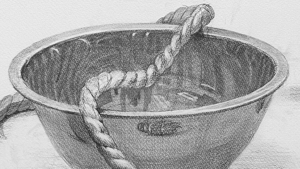 ステンレスボウルのある静物：写り込んでいるものを理解する!?